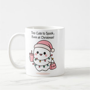 Cute Kawaii Ghost Christmas Coffee Mug
