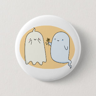 Cute Kawaii Ghost Couple 6 Cm Round Badge