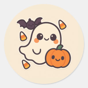 Cute Kawaii Ghost Halloween Sticker for Kids