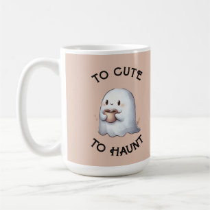 Cute Kawaii Ghost Holding Coffee Watercolor Mug