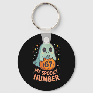 Cute kawaii ghost pumpkin 67 meme funny math key ring