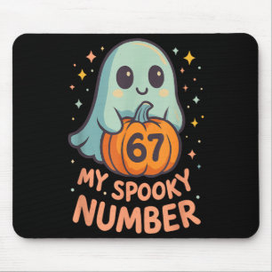 Cute kawaii ghost pumpkin 67 meme funny math mouse mat