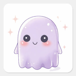 Cute Kawaii Ghost Sticker   Halloween Aesthetic