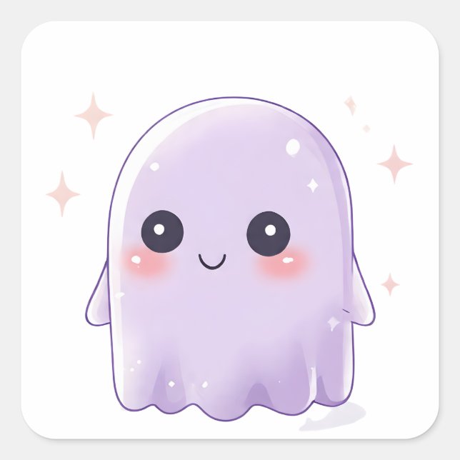 Cute Kawaii Ghost Sticker | Halloween Aesthetic (Front)