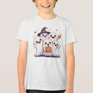 Cute Kawaii Ghosts Halloween T-Shirt Tri-Blend Shirt