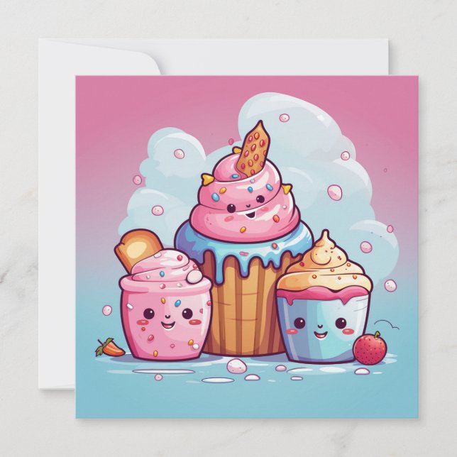 Cute Kawaii Gift Card (Front)