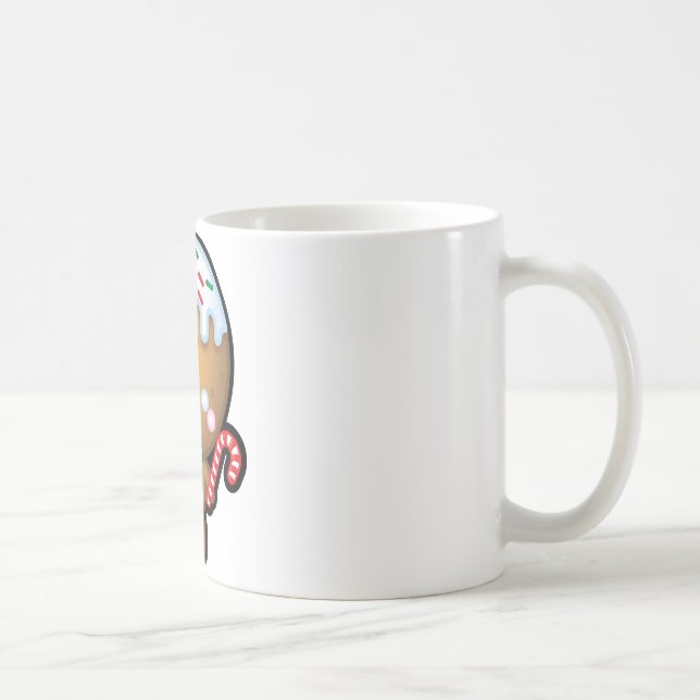 Cute Kawaii Gingerbread Man Christmas Coffee Mug (Right)