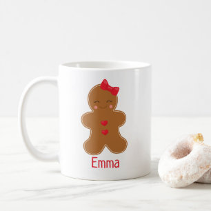 Cute Kawaii Gingerbread Personalised Christmas Mug