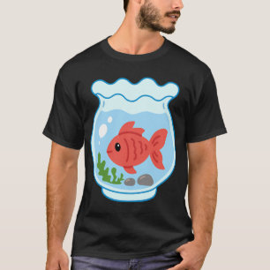 Cute Kawaii Goldfish Bowl Sticker T-Shirt