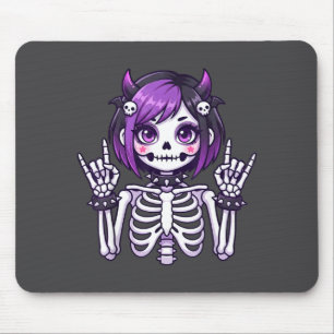 Cute Kawaii Goth Girl Skeleton Punk-goth Alternati Mouse Mat