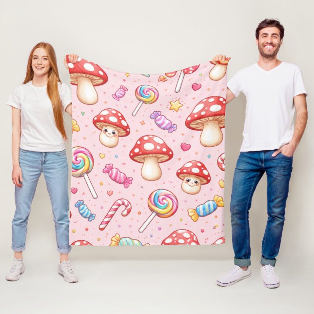 Cute Kawaii Graphic Fleece Blanket (In Situ)