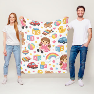 Cute Kawaii Graphic Fleece Blanket