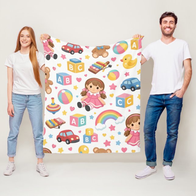 Cute Kawaii Graphic Fleece Blanket (In Situ)