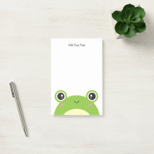 Cute Kawaii Green Frog Personalized Text Post-it Notes
