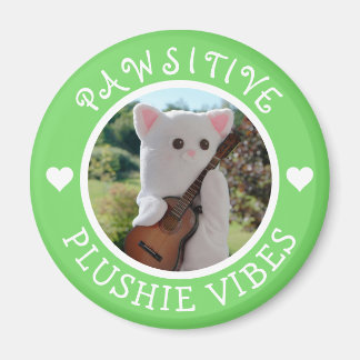 Cute Kawaii Green Pawsitive Plushie Vibes Photo Magnet