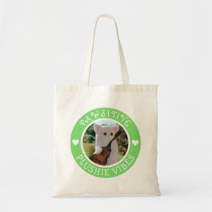 Cute Kawaii Green Pawsitive Plushie Vibes Photo Tote Bag