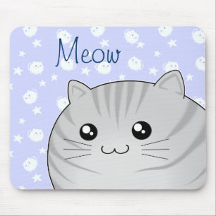 Cute Kawaii grey tabby kitty cat Mouse Mat