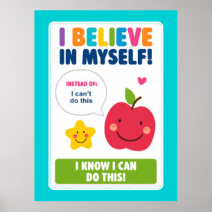 Cute Kawaii Growth Mindset Poster