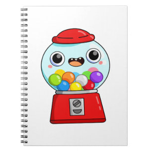 Cute Kawaii Gumball Machine Notebook