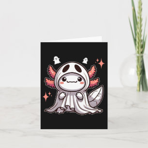 Cute Kawaii Halloween Ghost Axolotl  Card