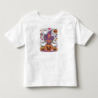 Cute Kawaii Halloween |  Happy Ghosts & Pumpkins Toddler T-Shirt