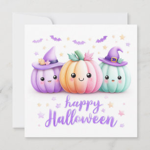 Cute Kawaii Halloween Pumpkins Card