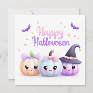 Cute Kawaii Halloween Pumpkins Card