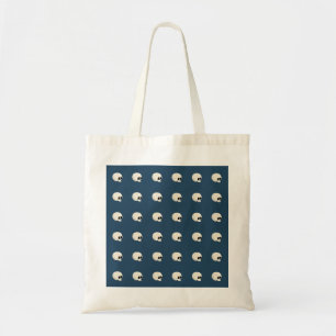 Cute Kawaii Halloween Skull Polka Dots dark blue Tote Bag