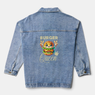 Cute Kawaii Hamburger  Denim Jacket