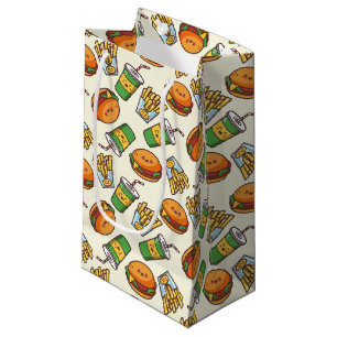 cute Kawaii hamburgers fries tiled party  Small Gift Bag
