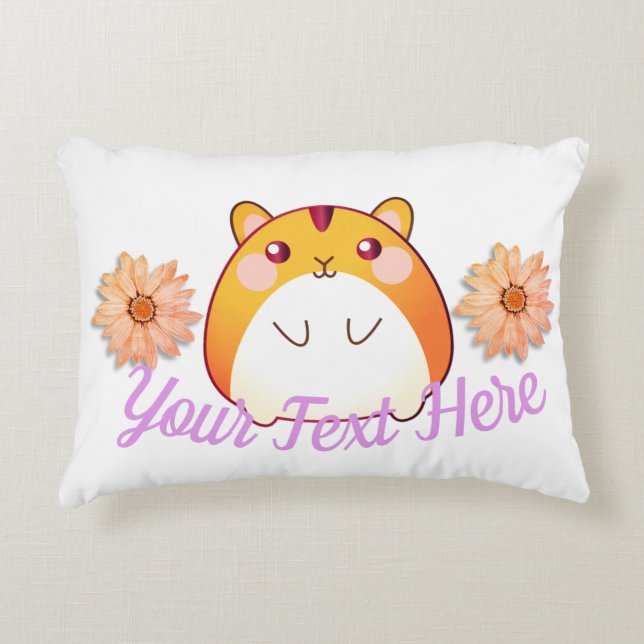 Cute Kawaii Hamster Custom Decorative Cushion (Front)