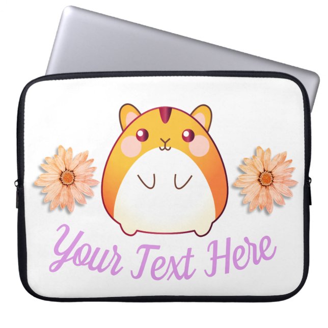 Cute Kawaii Hamster Custom Laptop Sleeve (Front)