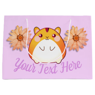 Cute Kawaii Hamster Custom Large Gift Bag
