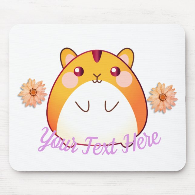 Cute Kawaii Hamster Custom Mouse Mat (Front)