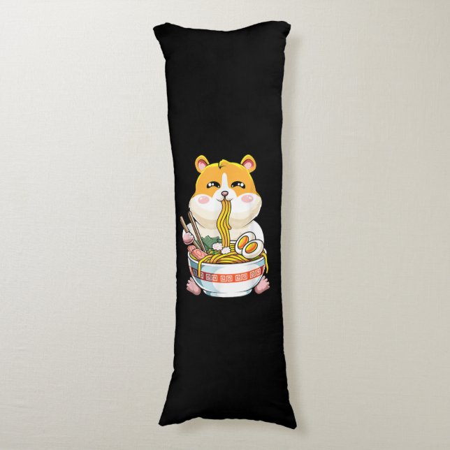 Cute Kawaii Hamster Ramen Anime Body Cushion (Front Vertical)