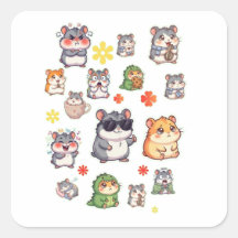 Cute Kawaii Hamster Sticker Sheet | Chibi Animal P