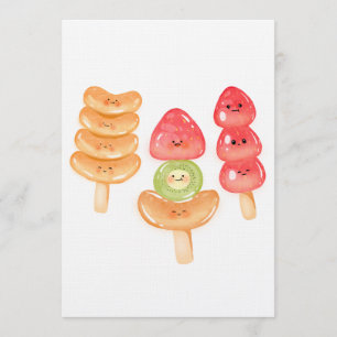 Cute Kawaii Hand-drawn Tanghulu Invitation