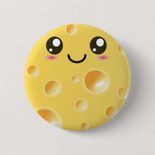 Cute Kawaii Happy Cheese 6 Cm Round Badge