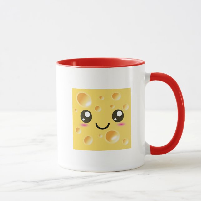 Cute Kawaii Happy Cheese Mug (Right)