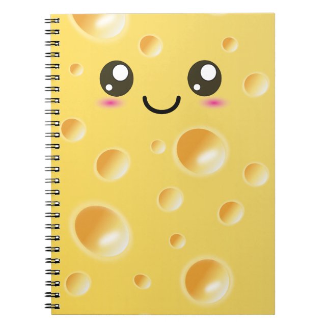 Cute Kawaii Happy Cheese notebook (Front)