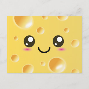 Cute Kawaii Happy Cheese Postcard