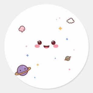 Cute Kawaii Happy Space Galaxy Sticker