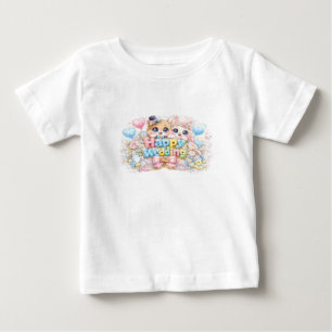 Cute Kawaii Happy Wedding Couple Animals Pastel Pi Baby T-Shirt