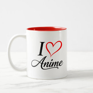Cute Kawaii Heart Anime Two-Tone Coffee Mug