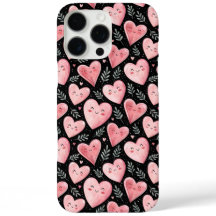 Cute kawaii hearts pattern pink and black