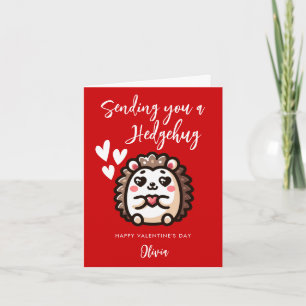 Cute Kawaii Hedgehog Pun Valentine's Day Card