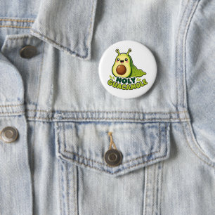 Cute Kawaii Holy Guacamole Avocado Slug Cartoon 6 Cm Round Badge