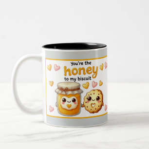 Cute Kawaii Honey and Biscuits Two-Tone Coffee Mug
