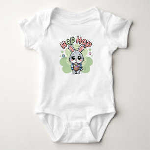 Cute Kawaii Hop Hop Bunny Illustration Baby Bodysuit