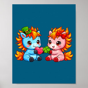 Cute Kawaii Horse Chinese New Year Poster